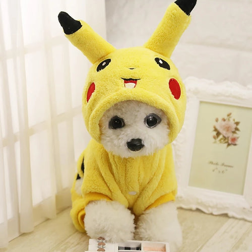 SUPREPET Cat Costume Cute Pet Clothes Pikachu Cosplay Clothing Autumn Winter  Cat Coat Home Pajamas Puppy Hoodie Dog Coat