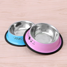 Load image into Gallery viewer, Arrival Pet Product For Dog Cat Bowl Stainless Steel Anti-skid Pet Dog Cat Food Water Bowl Pet Feeding Bowls Tool 2 Colors