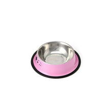 Load image into Gallery viewer, Arrival Pet Product For Dog Cat Bowl Stainless Steel Anti-skid Pet Dog Cat Food Water Bowl Pet Feeding Bowls Tool 2 Colors