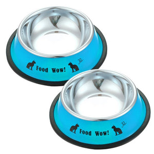 11cm Diameter Stainless Steel Anti-skid Dog Cat Pets Food Water Bowl Dishes Feeder Pet Drinking Feeding Dog cat Bowl Feed tool