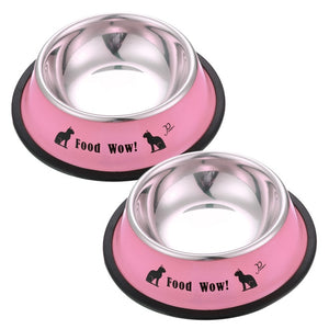 11cm Diameter Stainless Steel Anti-skid Dog Cat Pets Food Water Bowl Dishes Feeder Pet Drinking Feeding Dog cat Bowl Feed tool