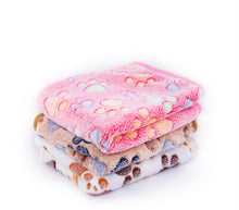 Load image into Gallery viewer, 3 Colors  40x60cm 75x50cm  Cute Floral Pet Sleep Warm Paw Print towl Dog Cat Puppy Fleece Soft Dog Blanket Pet Dog Beds Mat