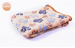 3 Colors  40x60cm 75x50cm  Cute Floral Pet Sleep Warm Paw Print towl Dog Cat Puppy Fleece Soft Dog Blanket Pet Dog Beds Mat