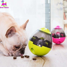 Load image into Gallery viewer, Interactive Dog Cat Food Treat Ball Bowl Toy Funny Pet Shaking Leakage Food Container Puppy Cat Slow Feed Pet Tumbler Toy