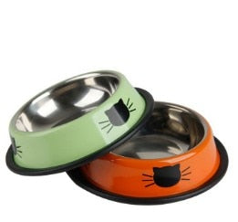 1Pcs Dog Cat Food Bowls Stainless Steel Pets Drinking Feeding Bowls Pet Supplies Anti-skid Dogs Cats Water Bowl Pet Tools