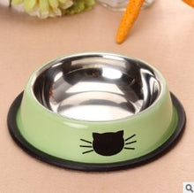 Load image into Gallery viewer, 1Pcs Dog Cat Food Bowls Stainless Steel Pets Drinking Feeding Bowls Pet Supplies Anti-skid Dogs Cats Water Bowl Pet Tools